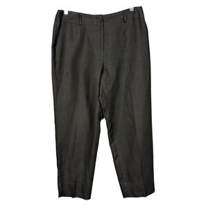 Talbots Pants Womens 12P Petite Black Irish Linen Straight Leg Lined‎ Lagenlook